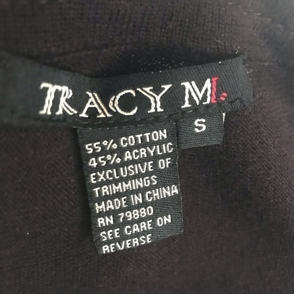 Tracy M. embellished waterfall open cascade front cardigan size small - Picture 6 of 8